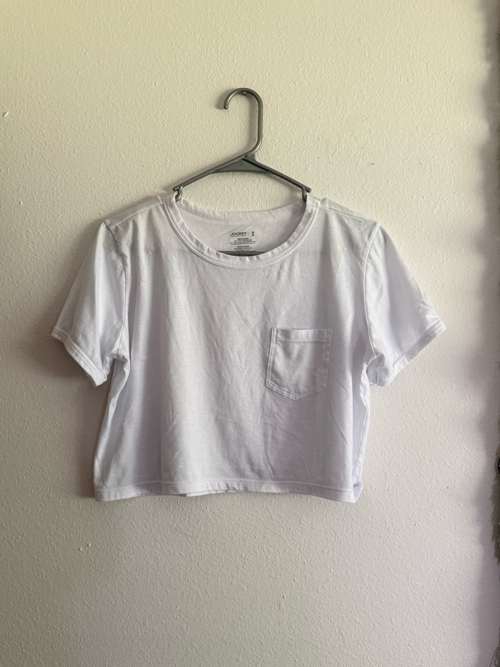 ☀️ Jockey • Plain White Cropped Tee • Womens Medium